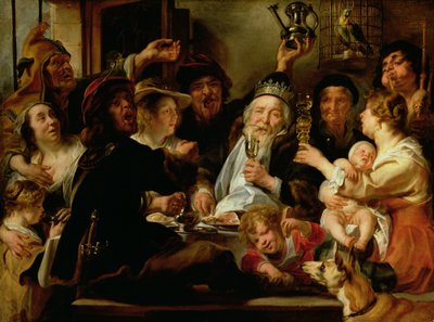 O Rei dos Feijões (The King Drinks), c.1638 de Jacob Jordaens